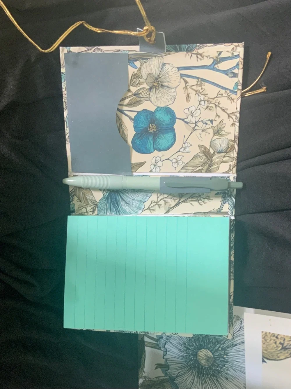Floral Blue & Cream Stationery Set - Home Office Notebook Pack